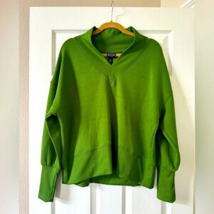 Scoop Women's Scuba Knit V-Neck Sweatshirt size L